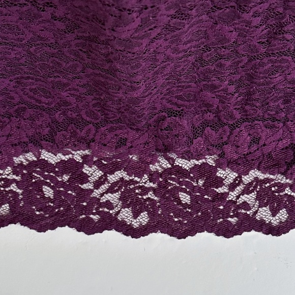 Kiyonna Plum Scalloped Lace Boudoir Dress Kiyonna Size 2 - 18/20 - Picture 9 of 12